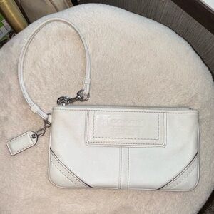 Coach White Wristlet Bag